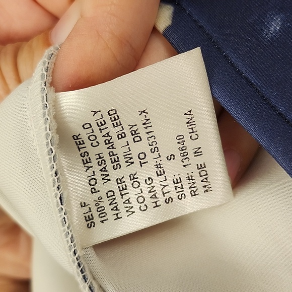 L'Atiste BYAMY poufy structured floral midlength navy and white skirt size S - Picture 7 of 7